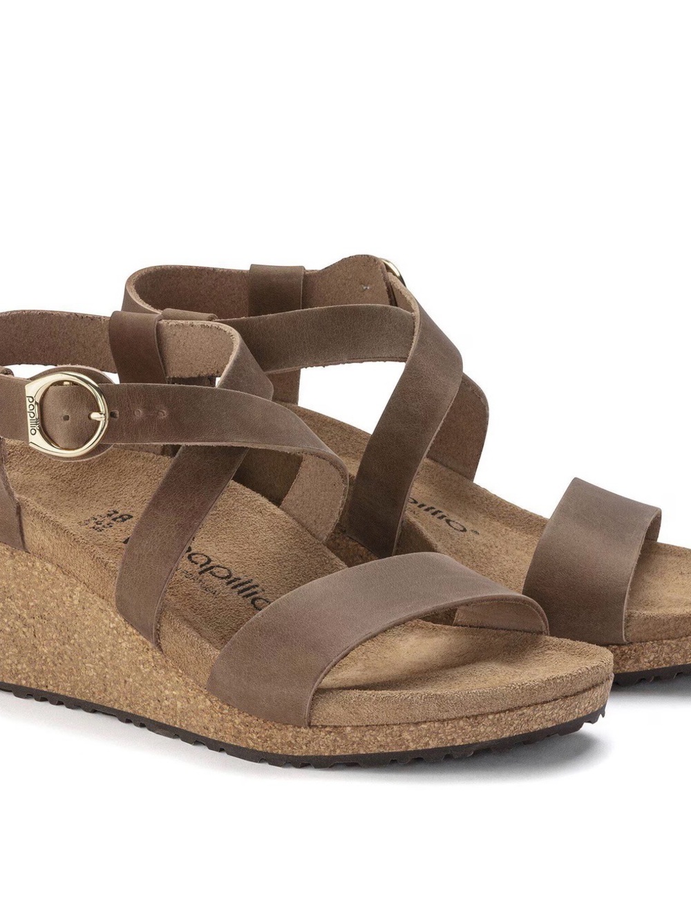 Papillio Sybil Tan Leather Crisscross Sandals - Picture 6 of 7